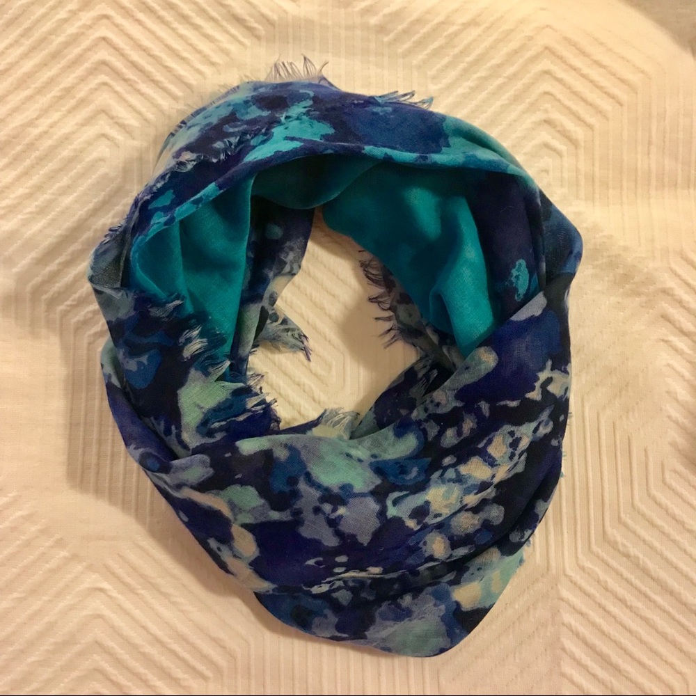 Anthropologie Blue Floral Scarf